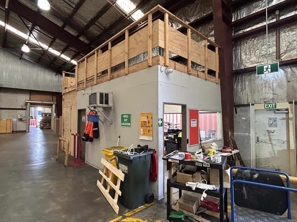 Interior view of White Lion workshop at 38 East Street, industrial space with tools and equipment.