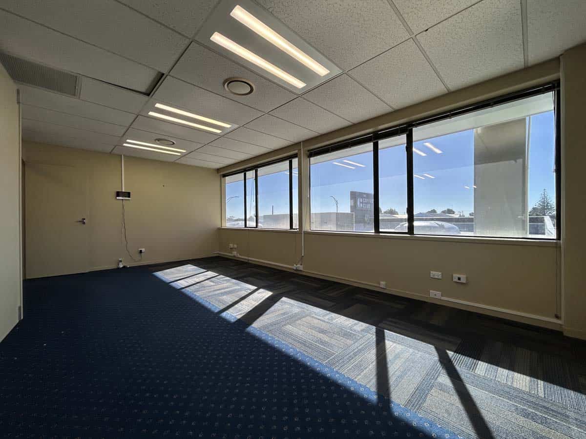 Bright office space with large windows and natural light at 5 Clinton Street.