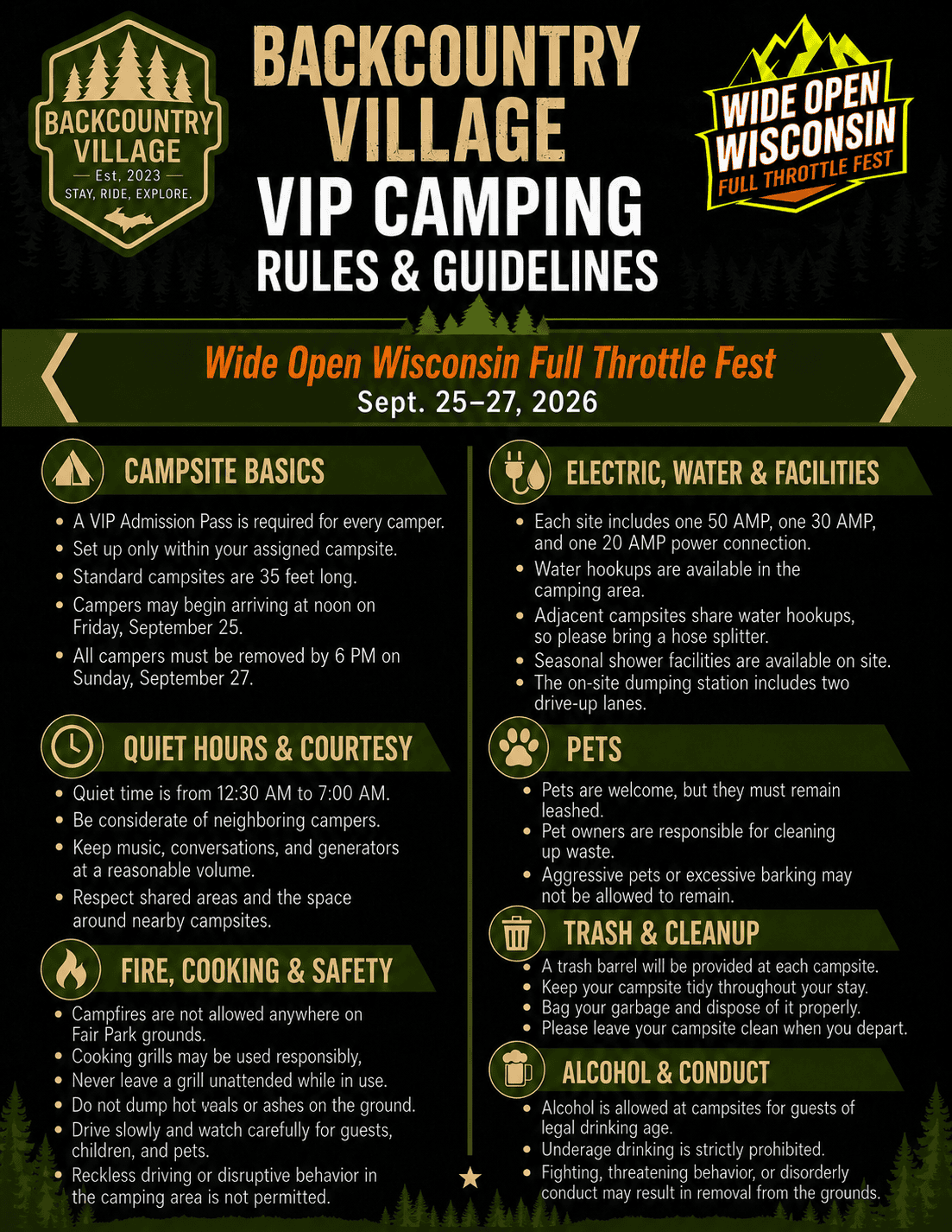 Wide Open Wisconsin camping rules