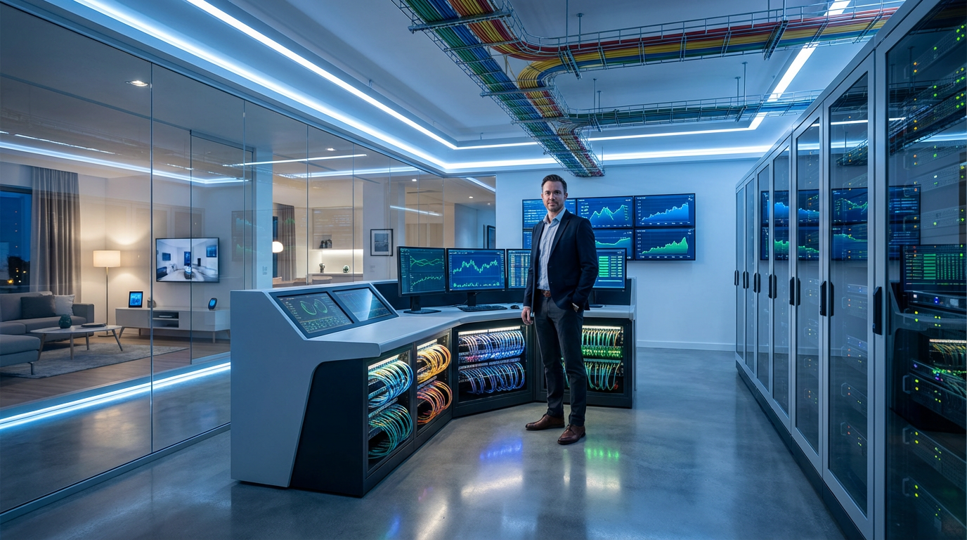 Technical diagram showing Daytona Beach MDU Internet Provider fiber network architecture for apartment buildings