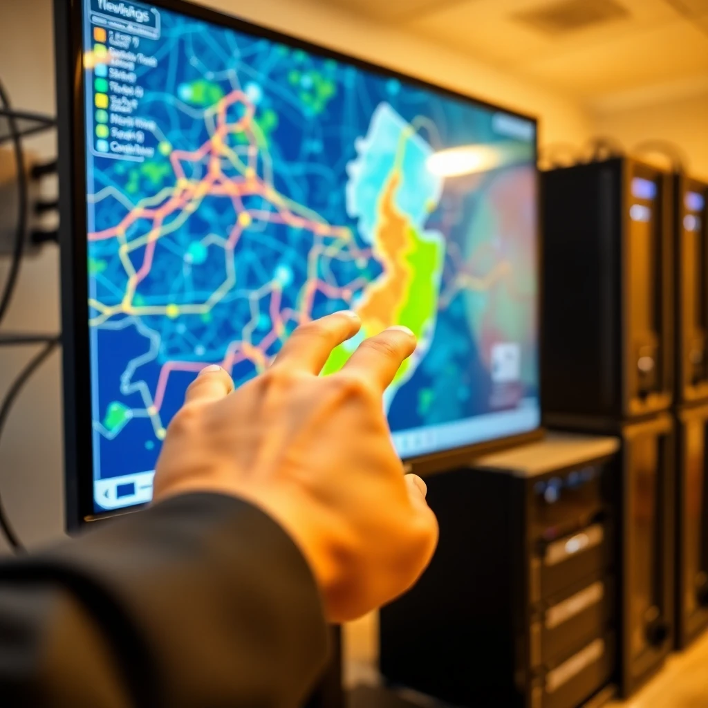 Map of New Jersey highlighting major MDU concentrations and fiber availability zones