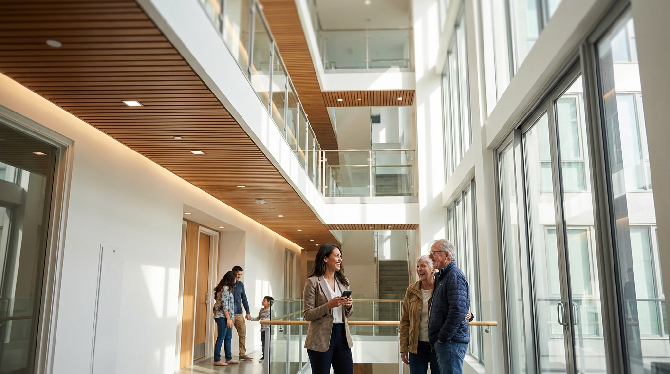Modern apartment building in Springfield with fiber optic installation highlighting advanced connectivity infrastructure