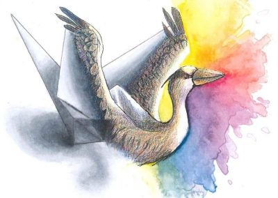Paper bird come to life – Commission