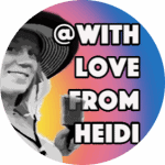 logo showing Los Angeles based whimsical artist, With Love From Heidi, with her paintbrush.