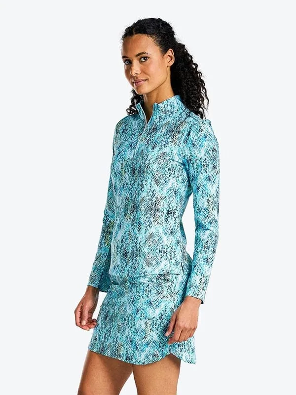 Nivo Ladies Snakeskin Print Long Sleeve Polo