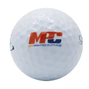 Golf ball with corporate logo