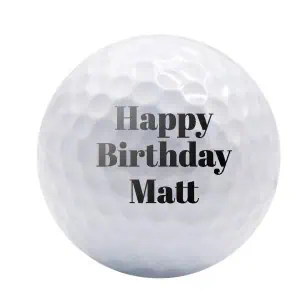Golf balls with custom text