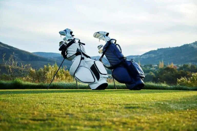 The OGIO SHADOW stand bag (Classic White & Blue Earth shown)