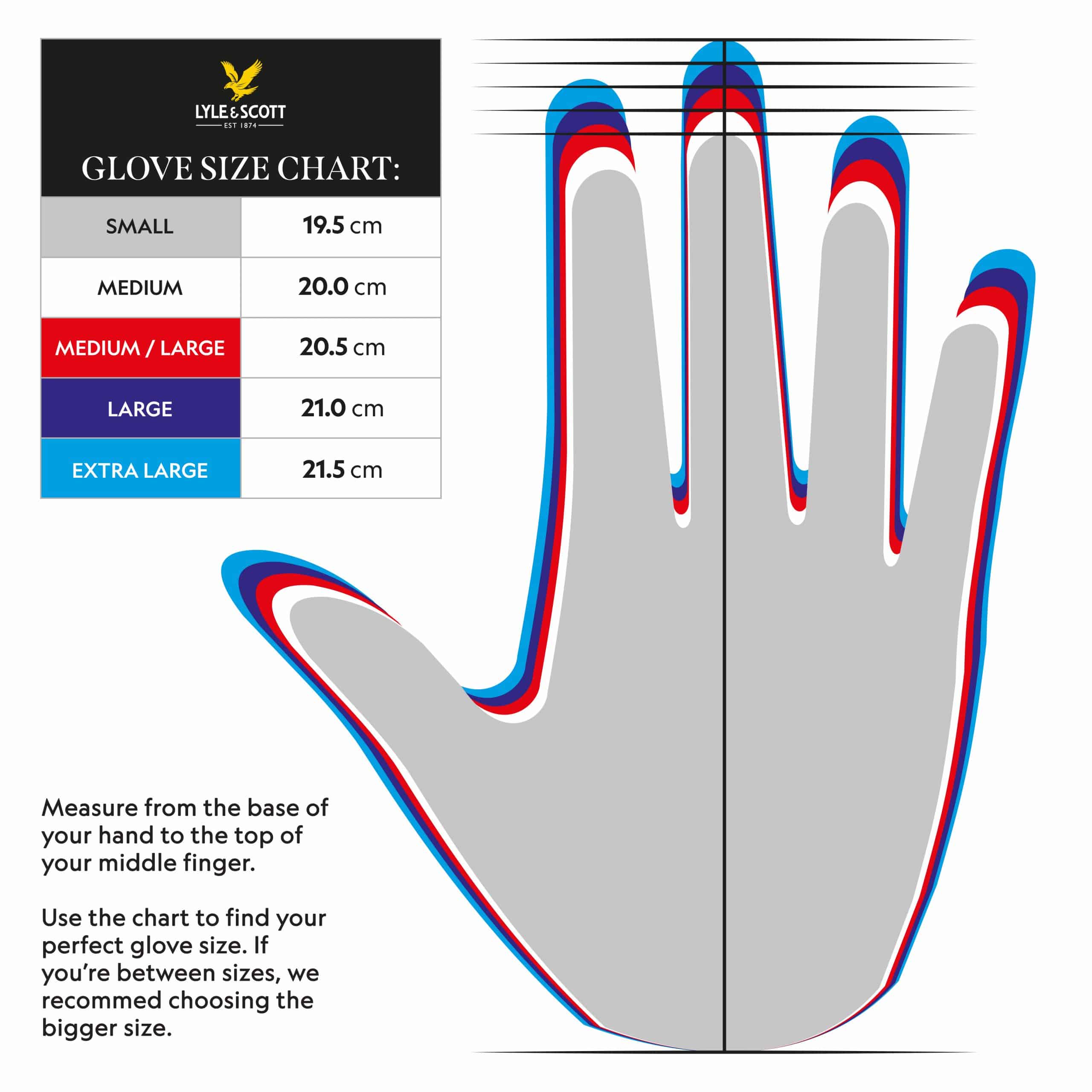 LYLE AND SCOTT GLOVE PATRICK DANIELS - Glove Size Guide