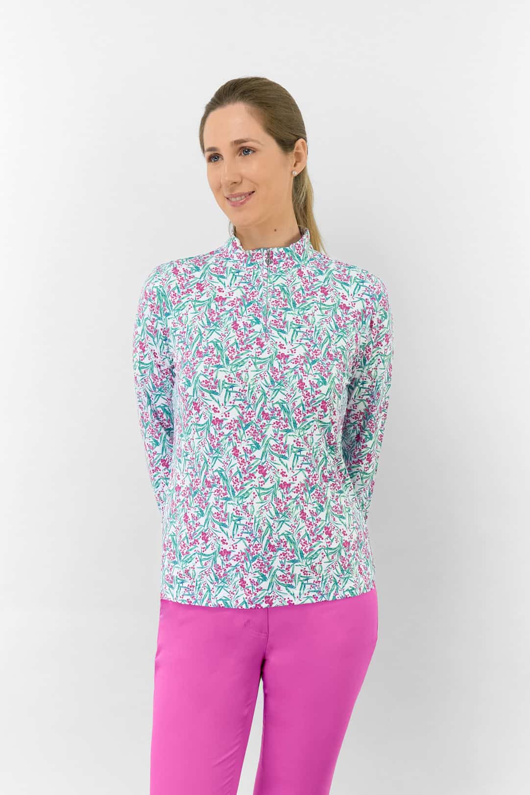 pure-golf-serenity-long-sleeve-ladies-golf-zip-top-fuchsia-mimosa-1-1
