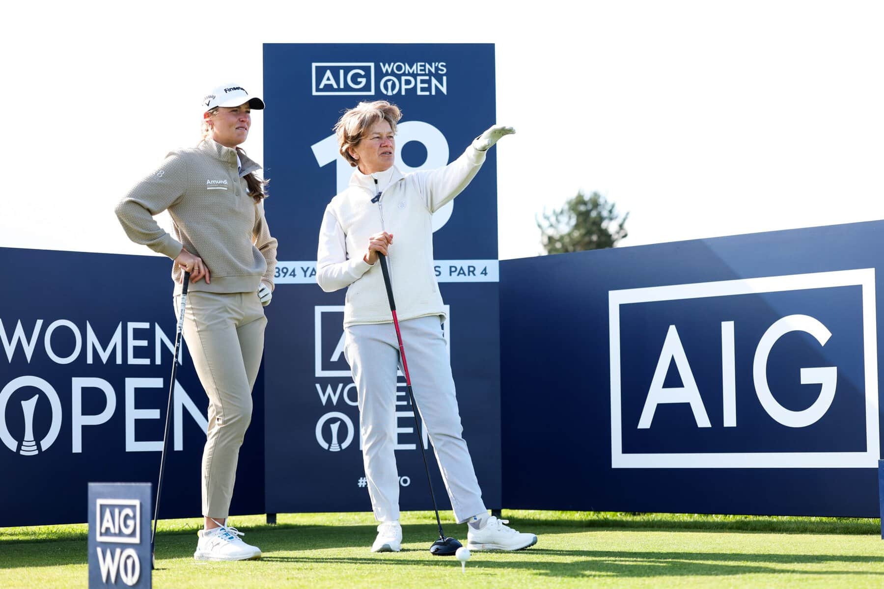 Catriona Matthew on the tee at Lytham Goolg Club for the AIG Women's Open Media event