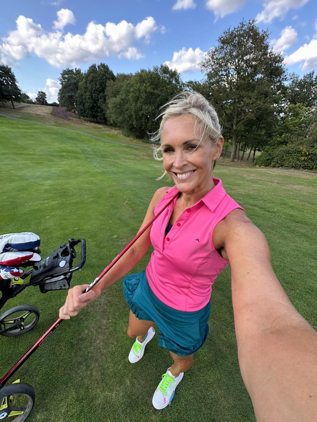 Jenni Falconer on a golf course