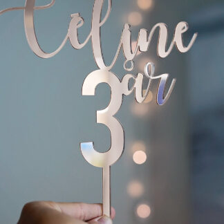 Caketopper akryl - Två rader valfri text