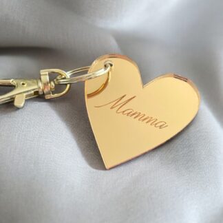 Nyckelring - Hjärta spegel