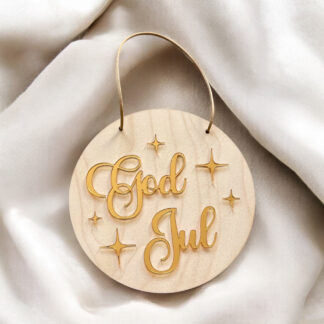 Skylt God Jul - Glitter