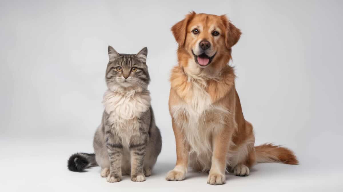 Calm dog and cat sitting together, symbolizing pet safety during relocation.
