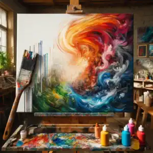 Largest contentful paint illustrated by a painting that is finished on one side and blank on the other