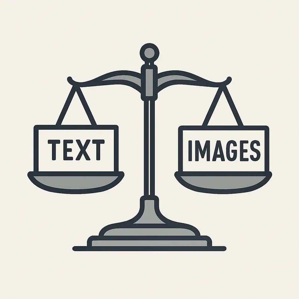 Maintain a good balance between text and images
