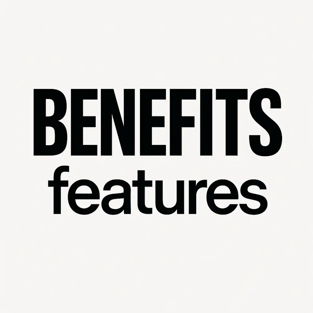 Benefits to the reader should be stressed rather than features