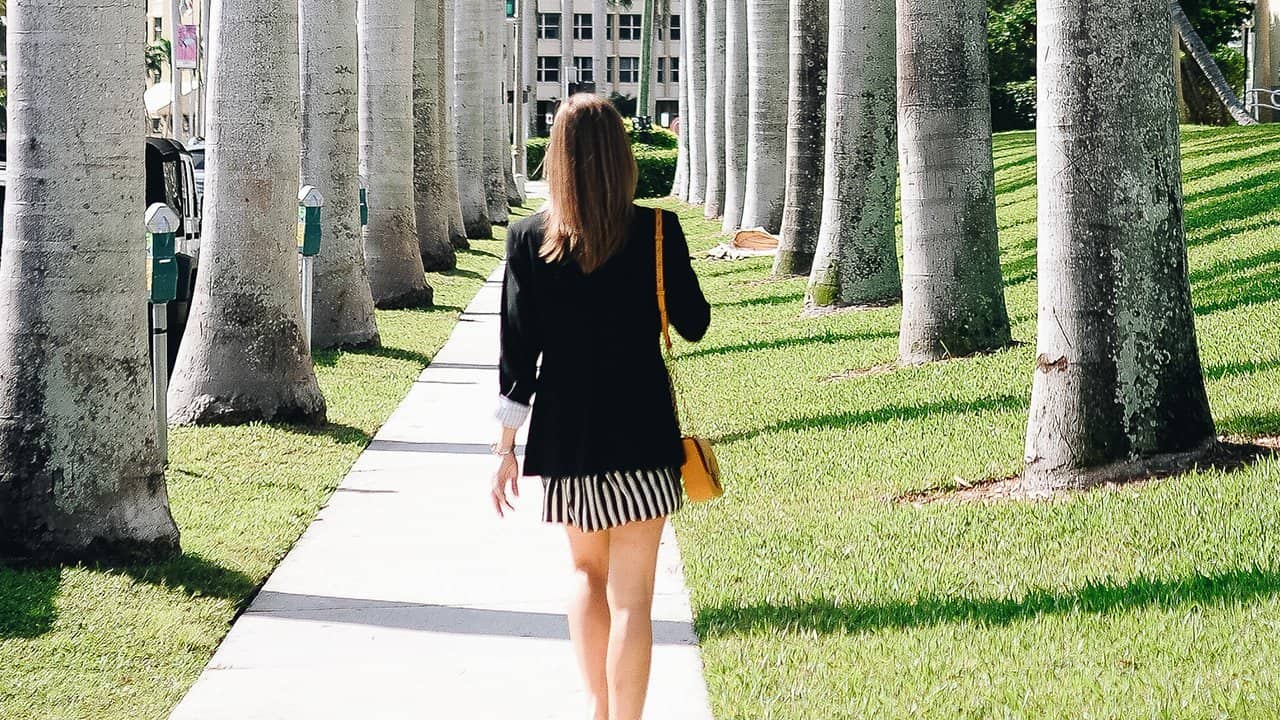 Woman walking in West Palm Beach, Florida