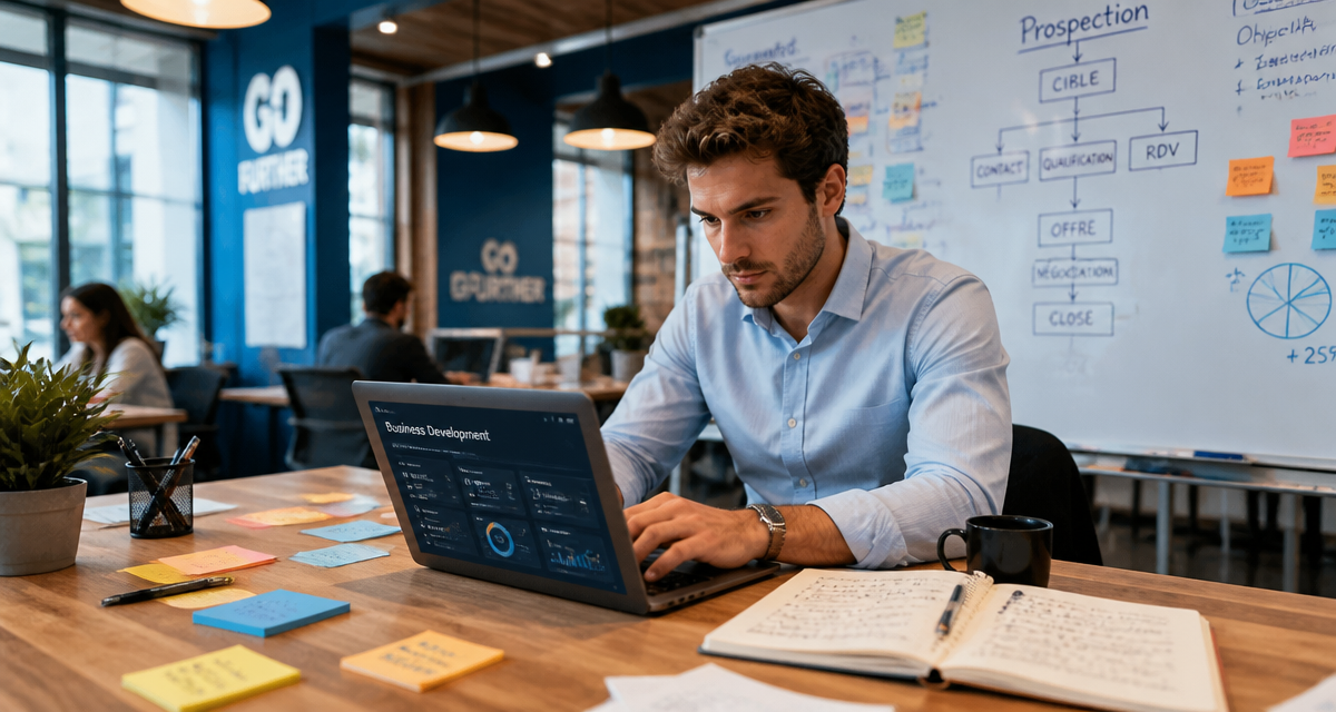 business development rep concentré en open space
