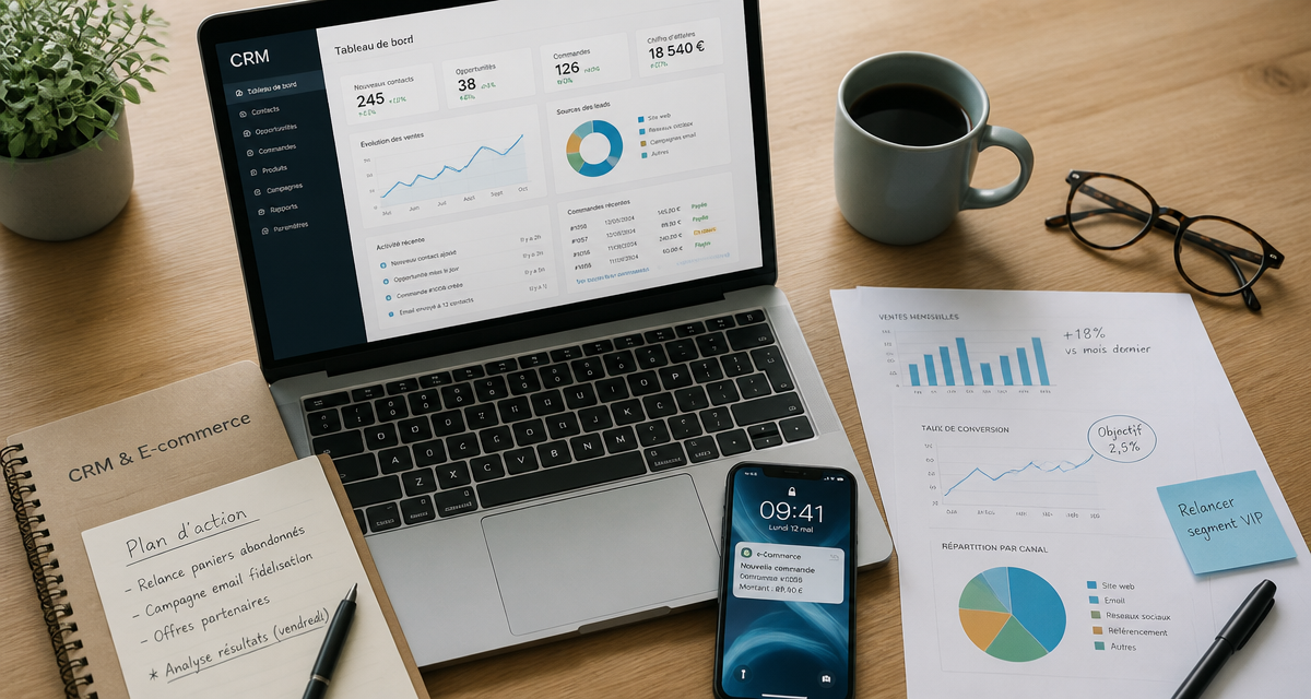 crm and e commerce bureau et tableau de bord