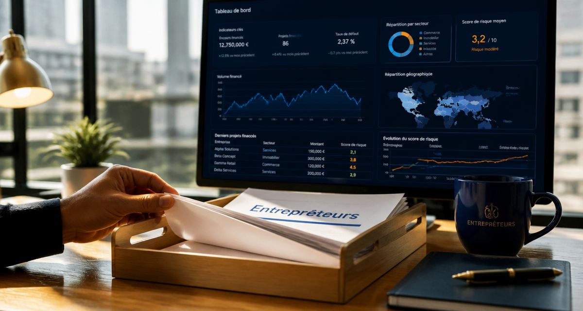 entrepreteur dossier et tableau de bord