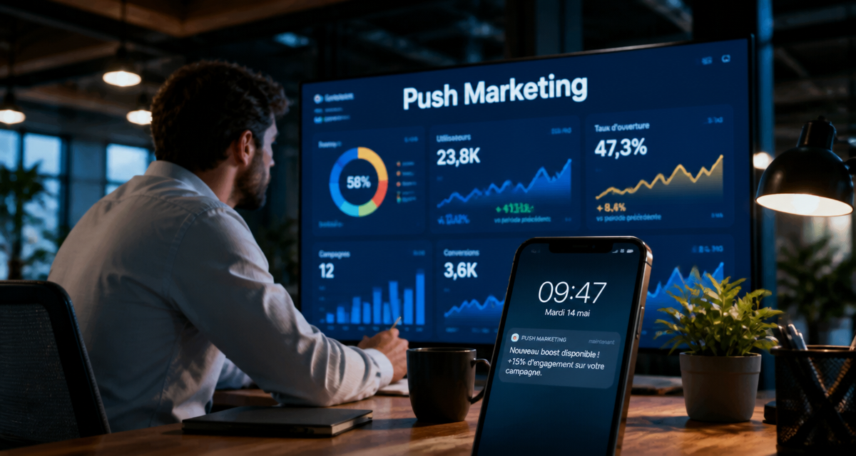 push marketing notification et tableau de bord