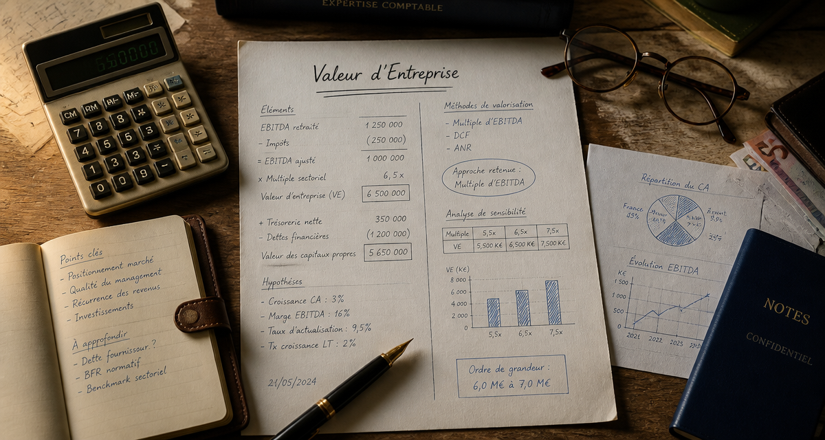 bureau expert-comptable calcul valeur d'entreprise