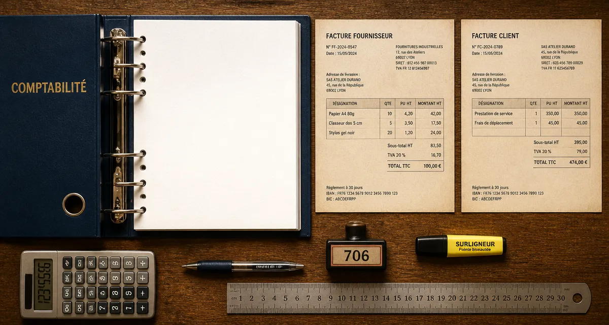 Compte comptable prestation de service : codes 706, 604, 611