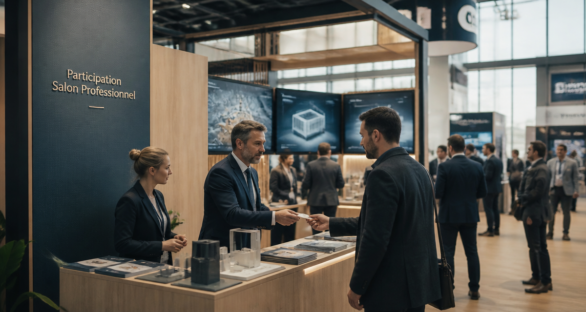 Participation salon professionnel stand moderne