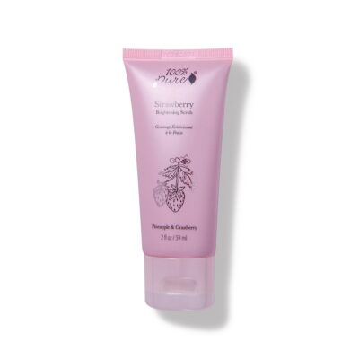 strawberry brightening scrub with all natural straberry pulp for glowing skin 100% Pure Singapore