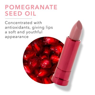 Luxurious Pomegranate Seed Oil lipstick with antioxidants for soft, youthful lips, featured on 100% Pure Singapore's natural beauty product website.