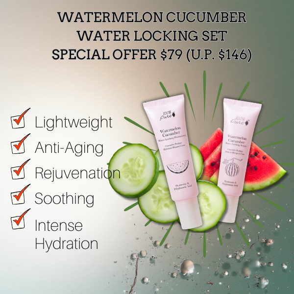 Watermelon Cucumber water locking set $79 promotion for intense hydration