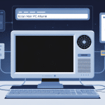 ecran qui s'éteint mais ordinateur toujours en marche illustration vectorielle moderne