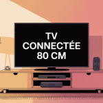 tv connectée 80 cm sur meuble élégant pièce lumineuse