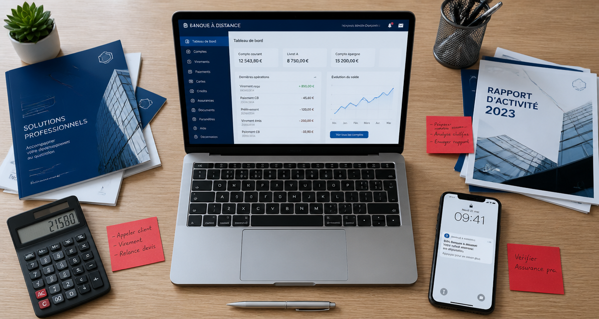 bureau avec ordinateur bts banque a distance