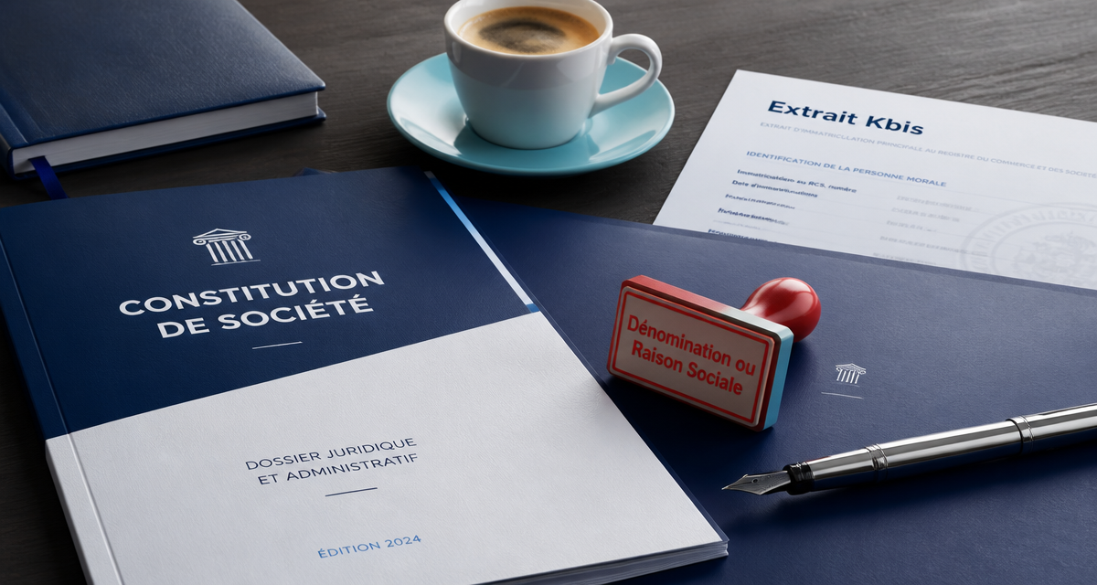 denomination ou raison social sur bureau professionnel
