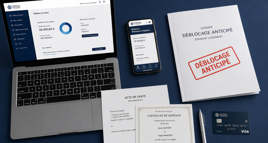 bureau federal finance ordinateur smartphone documents