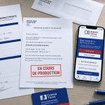 Passeport CNI en cours de production sur bureau administratif