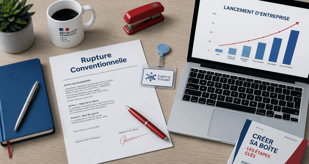 rupture conventionnelle pour création d'entreprise, contrat sur bureau