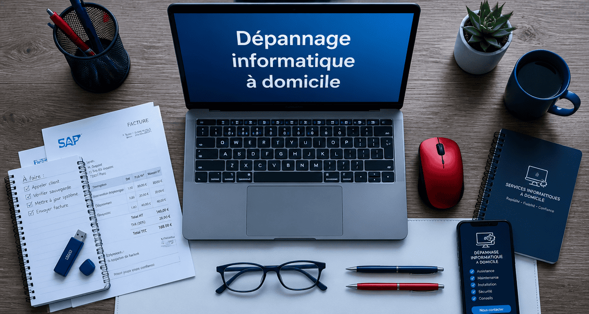 technicien informatique à domicile sur bureau moderne