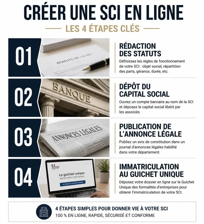 Étapes de la création d'une SCI en ligne : processus administratif simplifié