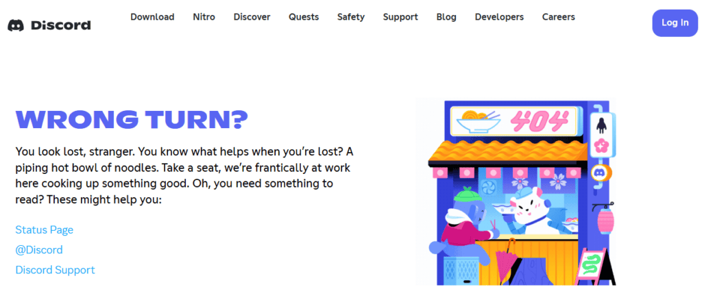 Discord 404 error page design