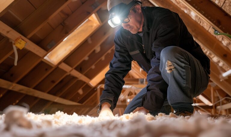Checking attic insulation and ventilation baffles for diy roof maintenance tasks