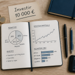 comment investir 10000 euros graphique et argent sur bureau