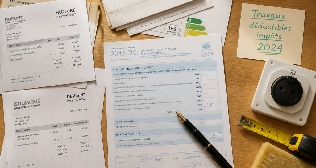 Travaux déductibles impôts résidence principale 2024 sur table