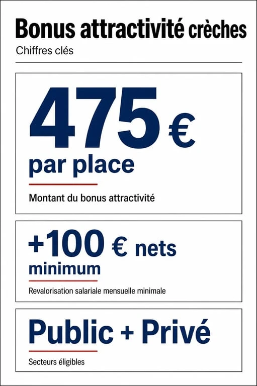 Infographie récapitulative du bonus attractivité pour les professionnels de la petite enfance