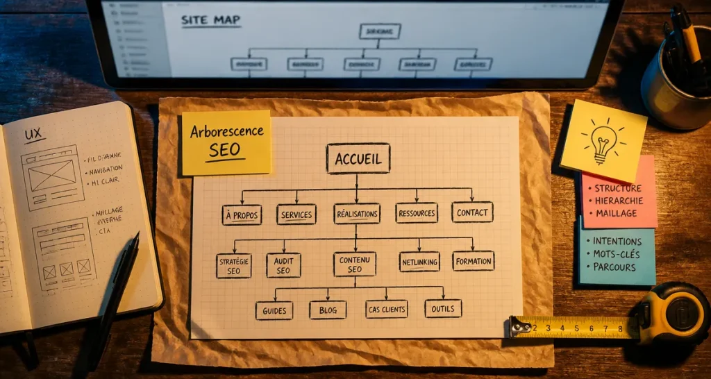 Exemple arborescence site web : schéma de navigation SEO