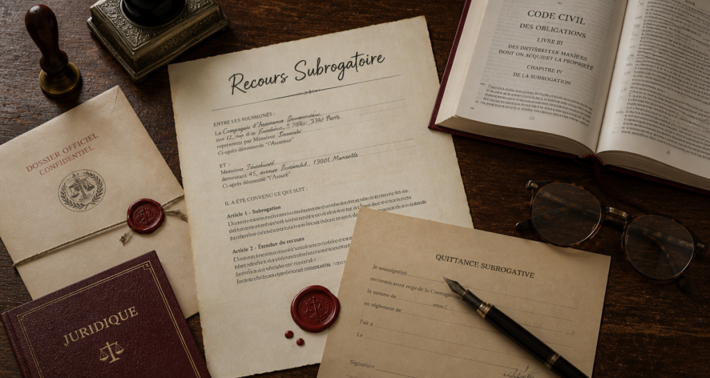 recours subrogatoire contrat sur bureau